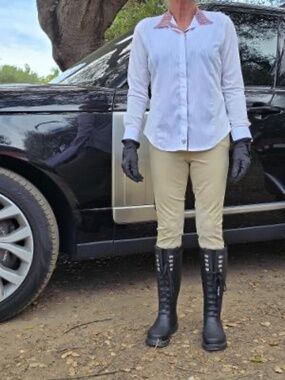 Romph breeches suede knee patch 200.00 new worn once for pics